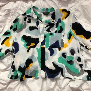 Topshop Boxy Patterned Crop Top